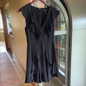 BCBGMaxAzria Black Ruffle Mini Dress